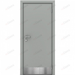 Пластиковая дверь Poseidon однопольная с отбойником (цвет: серый)