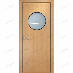 Гладкая дверь в шпоне с люком (цвет: дуб)