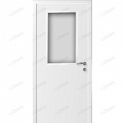 Пластиковая дверь Kapelli Classic со стеклом (цвет: белый)