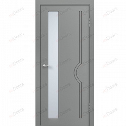 Дверь Молния, крашеная остекленная (цвет: RAL 7040)