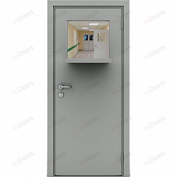 Пластиковая дверь Poseidon однопольная с окошком (цвет: серый)