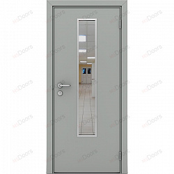Пластиковая дверь Poseidon однопольная со стеклом (цвет: серый)