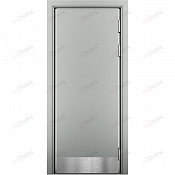 Маятниковая пластиковая дверь с отбойником (цвет: серый)