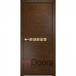 Межкомнатная дверь Акцент с декоративным остеклением (цвет: орех тангентальный)